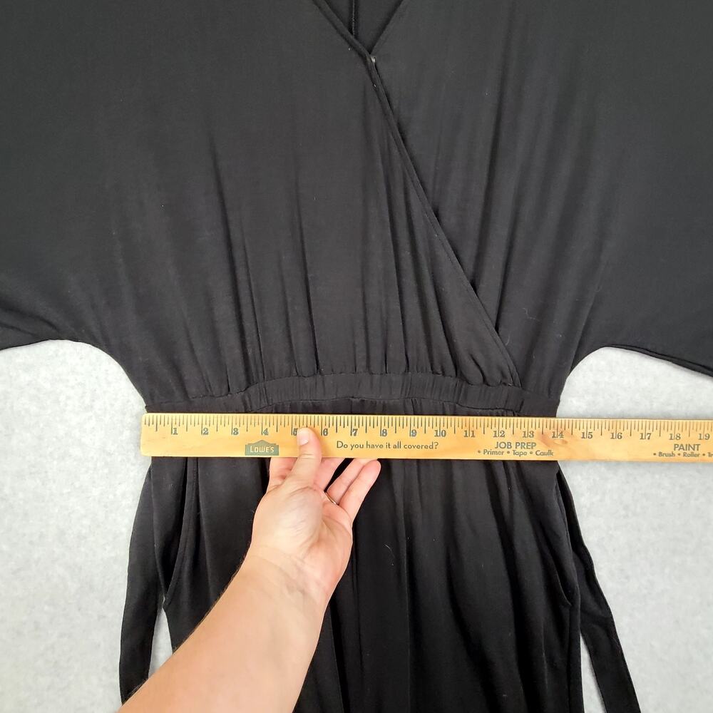 Garnet Hill Prato Knit Boatneck Kimono Sleeve Wide Leg Jumpsuit Black Medium NEW - Picture 13 of 13